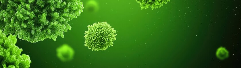 Poster - Green microorganisms in abstract biological environment