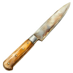 Watercolor Old scrap knife isolated on transparent background