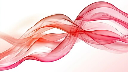 Poster - Subtle pastel pink waves flowing on gradient backdrop, elegant abstract pattern