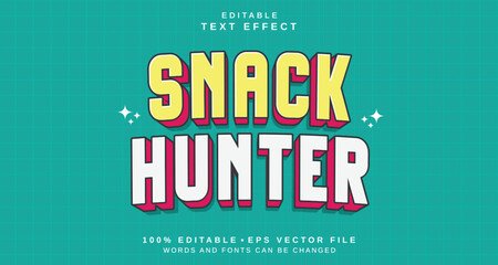 Poster - editable text style effect - snack hunter text style theme.