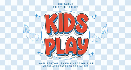 Poster - editable text style effect - kids play text style theme.