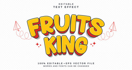 Aufkleber - Editable text style effect - Fruits King text style theme.
