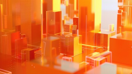 Poster - Abstract digital interface with orange and white elements. Digital artwork of macro photograph of motherboard or electrical circuit with glowing orange. Technology and innovation concept. Chip. AIG53.