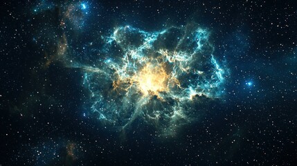 Poster - An artistic space scene with the Crab Nebula visible as the centerpiece against a starry background. 