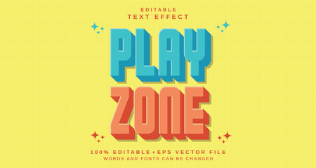 Poster - editable text style effect - play zone text style theme.