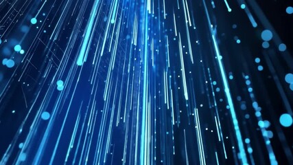 Poster - Abstract Digital Background with Blue Light Particles and Rays Creating a Modern Technology Vibe for Creative and Graphic Design Projects