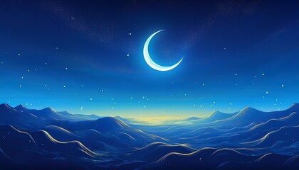 Wall Mural - night sky and moon