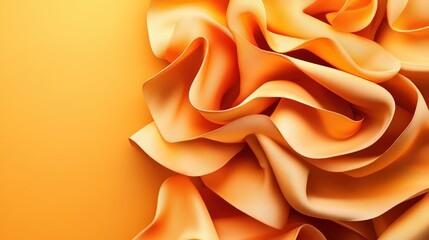 Poster - Close-up view of rich amber fabric draped and folded beautifully against a subtly lighter background creating a warm and inviting ambiance of elegance