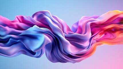 Poster - a mesmerizing, flowing wave of iridescent fabric in beautiful shades of pink, purple, and blue set a