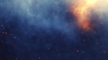 abstract blue and orange fire sparks background.