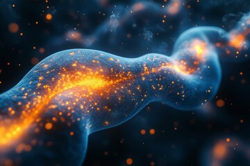 Wall Mural - abstract glowing particles in motion