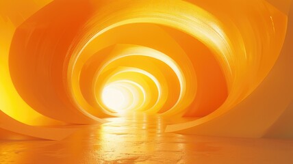 Poster - This abstract image features a distorted view of a glowing cylinder, showcasing vibrant colors and a dynamic perspective. Ideal for creative projects.