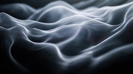 Poster - Abstract fluid flow digital data visualization design showing flowing wave light backdrop