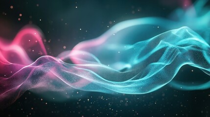 Poster - Abstract particle wave flowing smooth visual mood generative art dynamic concept background