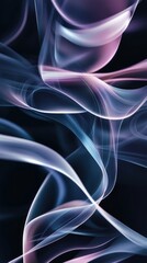 Poster - Elegant luminous curves in a captivating dance of light on dark backdrop creates an ethereal atmosphere