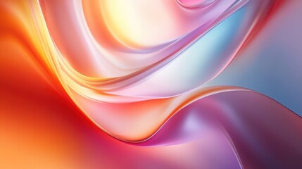 Poster - Abstract flow design with gradient light and shadow delicate curves and vibrant color blending for modern aesthetic