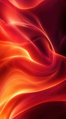 Poster - Dynamic abstract backdrop with fiery shades merging in vivid waves creating a surreal background and visual texture