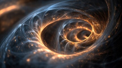 Poster - Captivating celestial phenomenon cosmic vortex with brilliant light effect in fractal abstract art