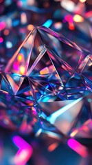 Poster - Abstract sparkling geometric arrangement illuminated with vibrant luminous colors and sharp crystalline design