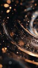 Poster - Abstract golden wave with soft blurred bokeh spots perfect for stylish design background material