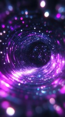 Poster - Abstract purple swirl tunnel space journey through shimmering cosmos light painting visual vortex