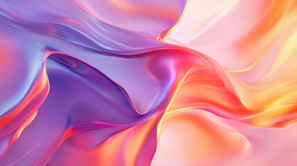 Poster - Abstract flowing gradient background displaying a vibrant mix of purple orange and pink hues modern art