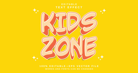 Poster - Editable text style effect - Kids Zone text style theme.