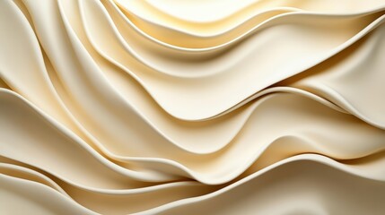 Poster - flowing abstract beige fabric waves and curves creating a soft, creamy texture in an elegant composi