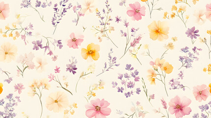 Floral Tapestry: A vibrant tapestry of colorful, delicate flowers creates a soothing, romantic visual, perfect for backgrounds and designs.