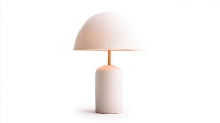 Poster - A modern table lamp with a sleek, minimalist design featuring a round shade and a cylindrical base, perfect for contemporary decor.
