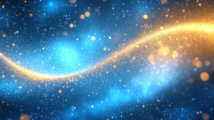 Poster - mesmerizing abstract background featuring glowing data stream with vibrant blue and orange hues, creating sense of depth and motion