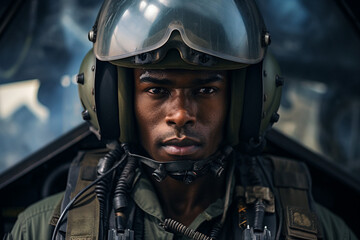 Leinwandbilder - Portrait of a brave confident professional soldier at war generated with ai