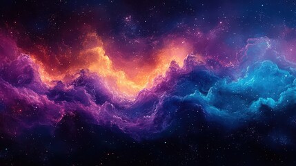 cosmic vista showing celestial clouds of colorful nebula and stardust