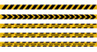 © SamArt - Warning Tape, Caution tape set of yellow warning ribbons. Warning zone, danger tapes. Security Caution Tape Set. Yellow Warning Ribbons. Abstract Stripes for Police, Accident, Under Construction