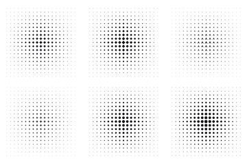 Poster - Geometric Abstract Dotted Grid with Radial Symmetry in Black and White, Vector Art for Digital Backgrounds