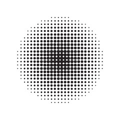 Poster - Abstract Black and White Circular Dotted Pattern with Symmetry, Geometric Vector Design for Backgrounds