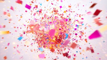 Poster - Vibrant color explosion abstract digital art visual spectacle creative studio eye-level artistic concept