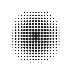Poster - Geometric Abstract Circular Dotted Pattern with Symmetry in Black and White, Vector Art Design