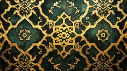 Poster - Intricate islamic geometric patterns historic mosque artwork rich colors close-up cultural heritage