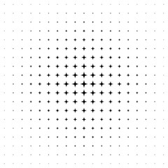 Poster - Black and White Pattern of Small Dotted Stars Forming a Grid with a Symmetrical Design, Vector Artwork