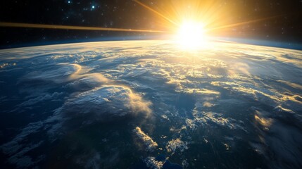 Poster - Sunrise over earth cosmic phenomenon captured from space inspiring awe and wonder