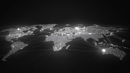 Poster - global connectivity trends digital world map infographic virtual environment aerial view network gro