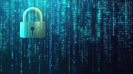 data fortress: an artistic portrayal of digital security, featuring a prominent padlock set against 