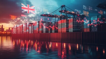 Poster - trade activity and economic indicators port of london digital visualization urban environment aerial