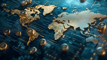 Poster - global financial landscape digital currency growth financial markets infographic tech environment ae