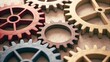 © Marvin - a close-up shot of several colorful gears interlocking, symbolizing teamwork and collaboration