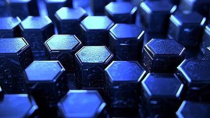 Poster - exploration of hexagonal shapes in abstract technology design generative ai