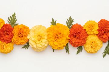 Poster - Floral Burst: Capturing the beauty of marigold flowers in full bloom, this image showcases a vibrant and colourful display of nature's artistry.