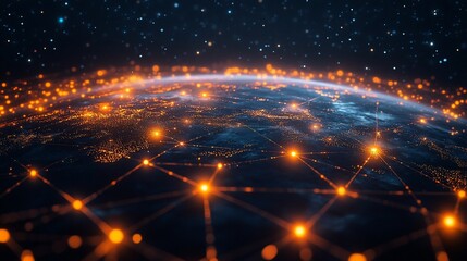 Poster - Global interconnectedness, illuminated network of cities