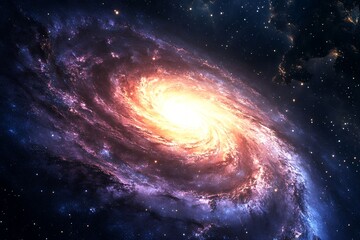 Wall Mural - vibrant spiral galaxy with luminous center in deep space